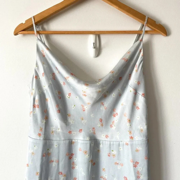 Sunday Best Spencer Cowl Neck Mini Slip Dress NWT Light Blue Floral Size Medium - Picture 6 of 11